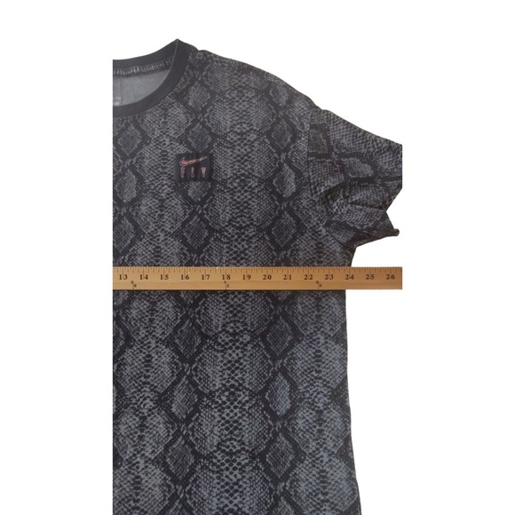Nike Fly T-Shirt Snakeskin Print Pattern Black Gray Hip Hop Hoops Mens XL Loose - Picture 4 of 8